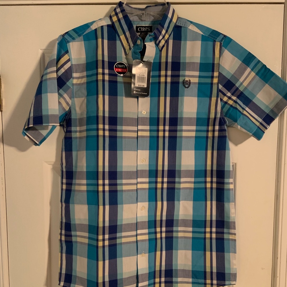 Chaps Boys Short Shelve Button Up Shirt XL
